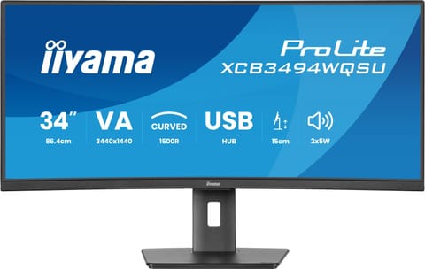 ⁨Monitor 34 cali XCB3494WQSU-B1 VA,UWQHD,1500R,2xHDMI,DP,2xUSB,2xUSB-C⁩ at Wasserman.eu