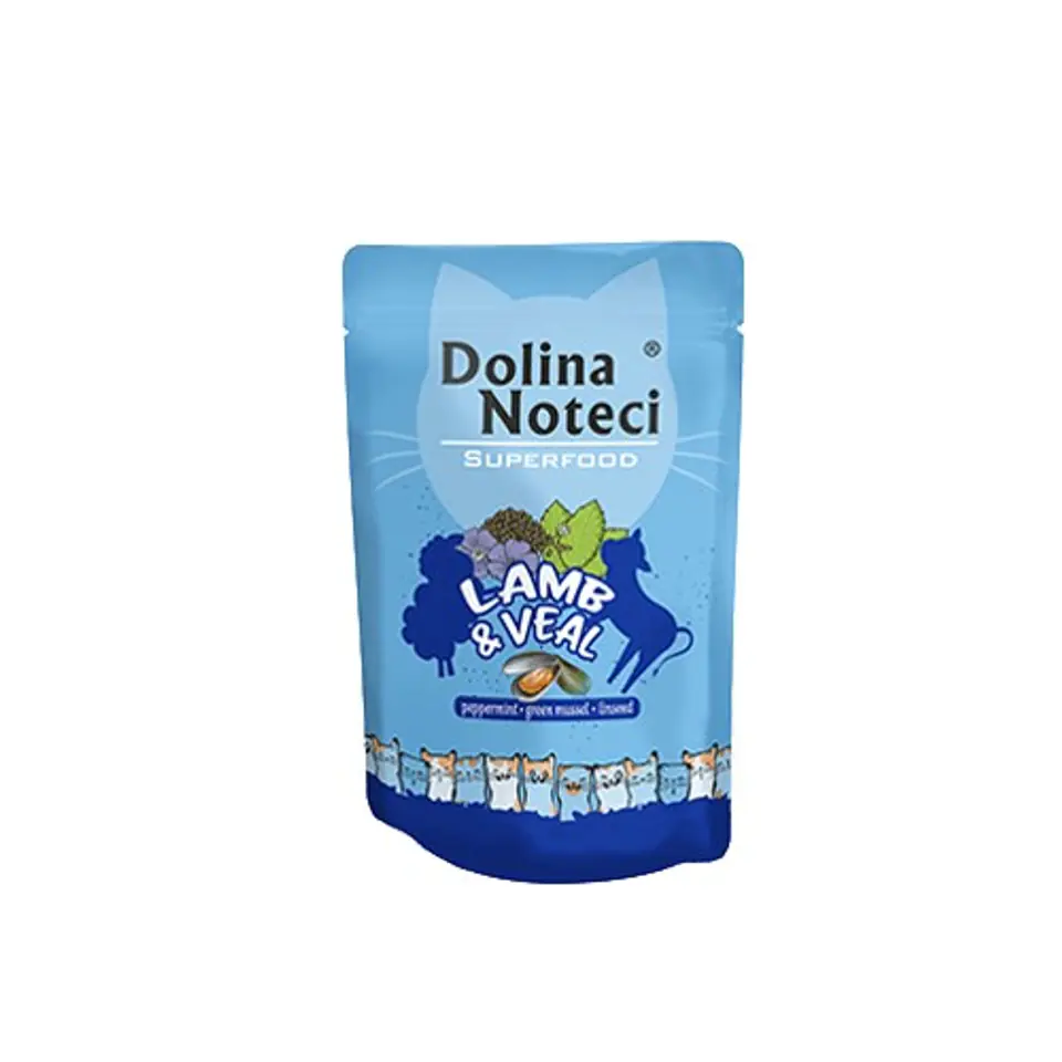 ⁨DOLINA NOTECI Superfood z jagnięciną i cielęciną - mokra karma dla kota - 85g⁩ w sklepie Wasserman.eu