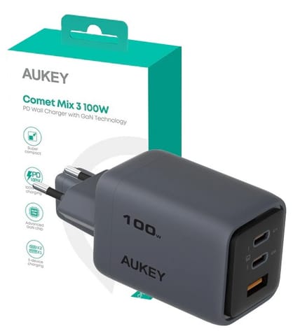 ⁨Comet Mix 3 Wall Charger PA-C5 3xUSB (2xUSB-C i 1xUSB-A) 100W 5A QC5.0 PD3.0 AFC PPS FCP SCP⁩ at Wasserman.eu
