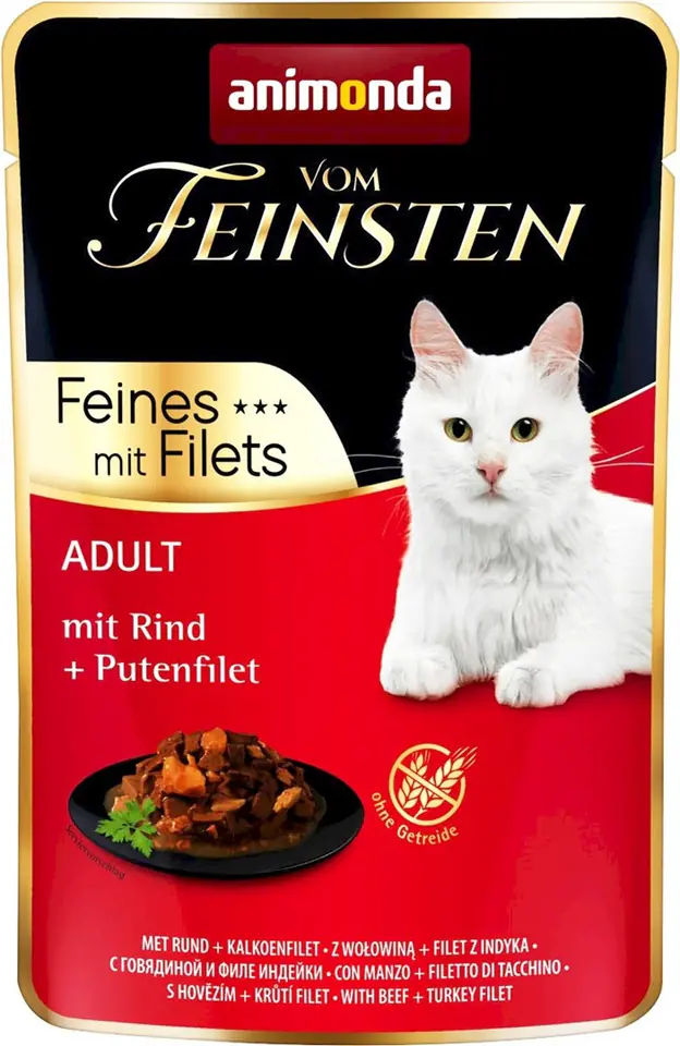 ⁨ANIMONDA vom Feinsten Beef, turkey fillet - wet cat food - 85 g⁩ at Wasserman.eu