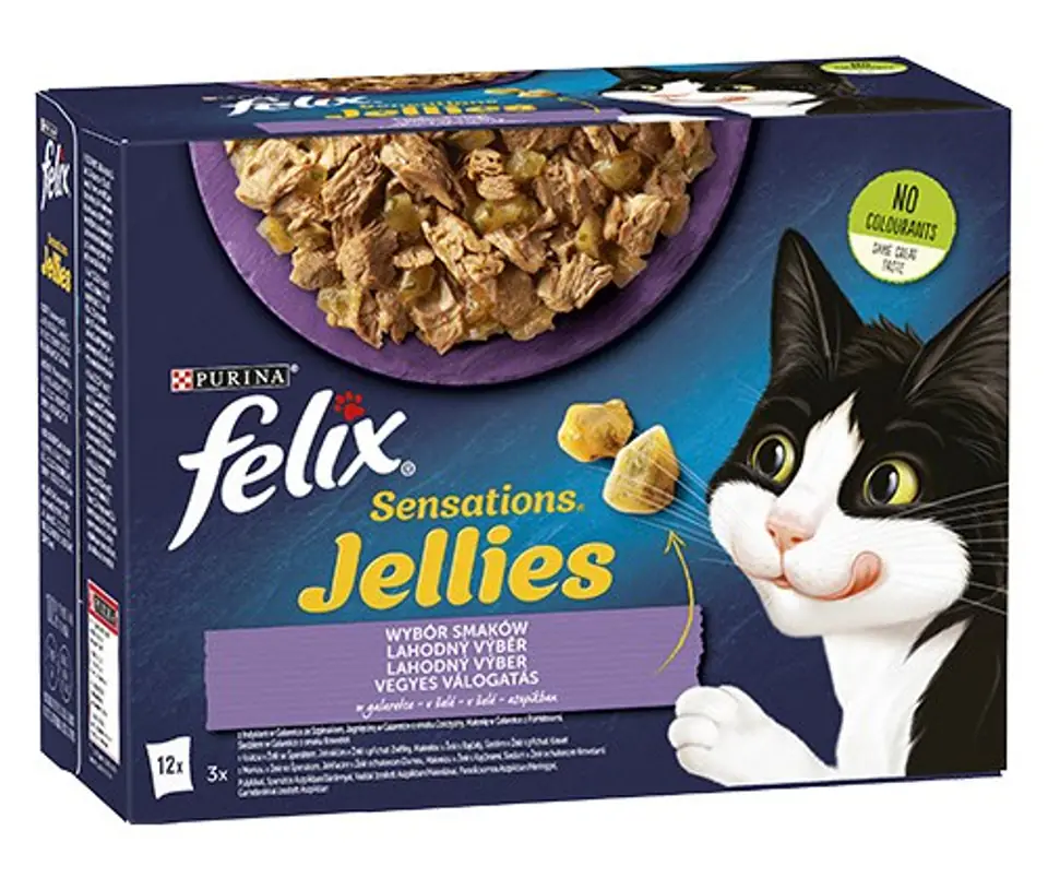 ⁨Purina Felix Sensations Mix Turkey, Mackerel, Lamb, Herring - Wet Cat Food - 12x85 g⁩ at Wasserman.eu