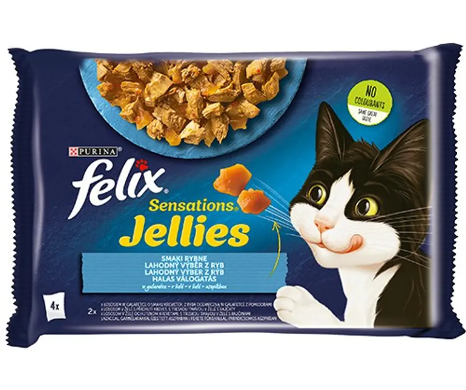 ⁨Felix Sensations Mix - salmon, shrimps, ocean fish with tomatoes - wet cat food - 4x85 g⁩ at Wasserman.eu