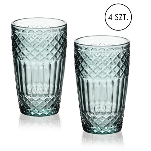 ⁨ELLA GREEN Komplet 4 szklanek 370ml370ml 8x6x12cm⁩ w sklepie Wasserman.eu