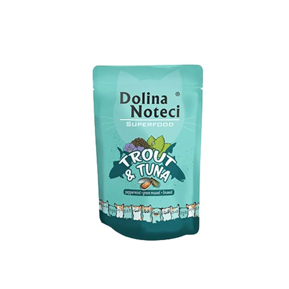 ⁨Dolina Noteci Superfood with trout and tuna - wet cat food - 85g⁩ at Wasserman.eu