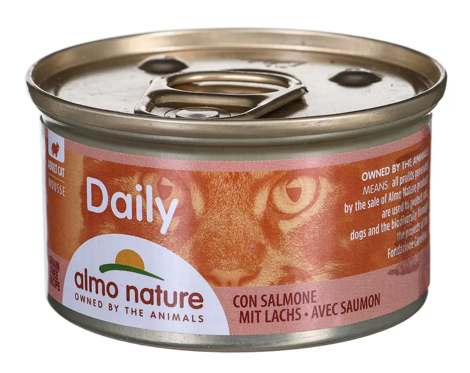 ⁨ALMO NATURE Daily Menu Mus z łososiem - mokra karma dla kota - puszka 85 g⁩ w sklepie Wasserman.eu