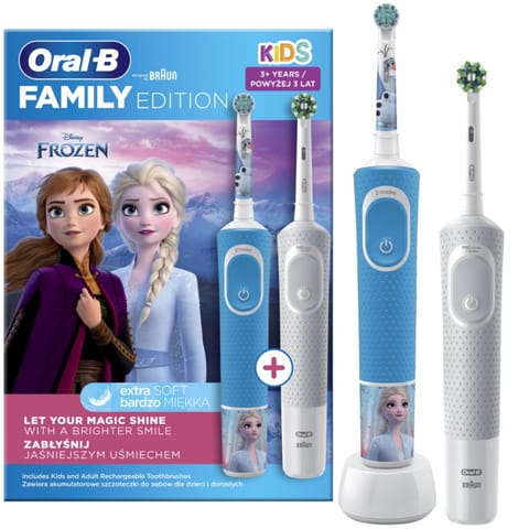 ⁨Szczoteczka do zębów ORAL-B D100.413 Sens White + D100.413 Kids Szary⁩ w sklepie Wasserman.eu