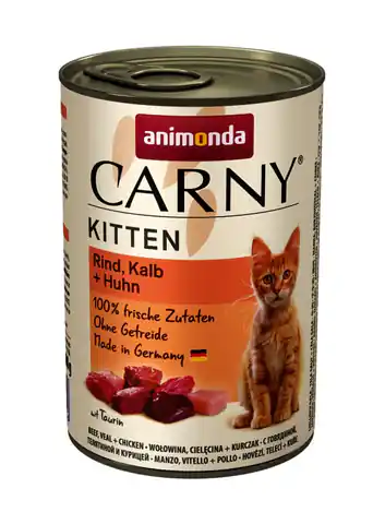 ⁨ANIMONDA Carny Kitten smak: wołowina, cielęcina i kurczak 400g⁩ w sklepie Wasserman.eu