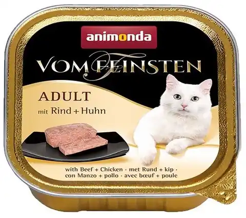 ⁨ANIMONDA Vom Feinsten Adult wołowina z kurczakiem - mokra karma dla kota - 100g⁩ w sklepie Wasserman.eu