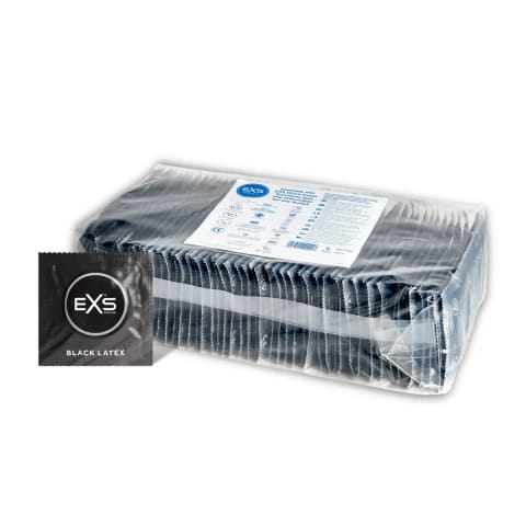 ⁨EXS Extra Black 100 szt. prezerwatywy czarne, lateksowe, 54 mm⁩ w sklepie Wasserman.eu