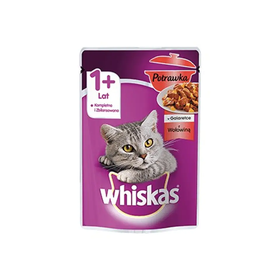 WHISKAS Potrawka z wołowiną w galaretce 85g w sklepie Wasserman.eu