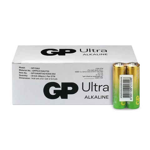 ⁨ALKALINE BATTERIES LR6/ AA GP ULTRA 40PCS.⁩ at Wasserman.eu