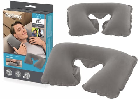 ⁨Dmuchana Poduszka Podróżna 46 x 28 cm Rogal Niebieska Bestway 67006⁩ w sklepie Wasserman.eu