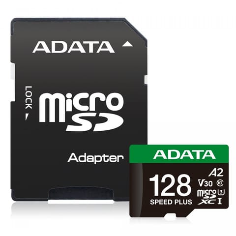 ⁨microSD Speed Plus card 128GB UHS1 U3 V30 A2 180/160 MB/s⁩ at Wasserman.eu