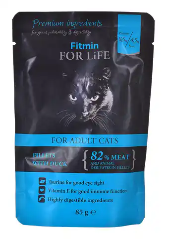 ⁨FITMIN For Life Cat Pouch Adult Duck 85g⁩ at Wasserman.eu