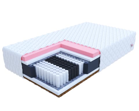 ⁨Materac multipocketowy IVREA pianka visco, kokos - 100 x 200 - H4 twardy / H3 średnio twardy - 22 cm⁩ w sklepie Wasserman.eu
