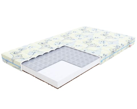 ⁨Materac piankowy MIKI gryka, kokos - 60 x 120 - H2 średnio miękki / H3 średnio twardy - 11 cm⁩ w sklepie Wasserman.eu