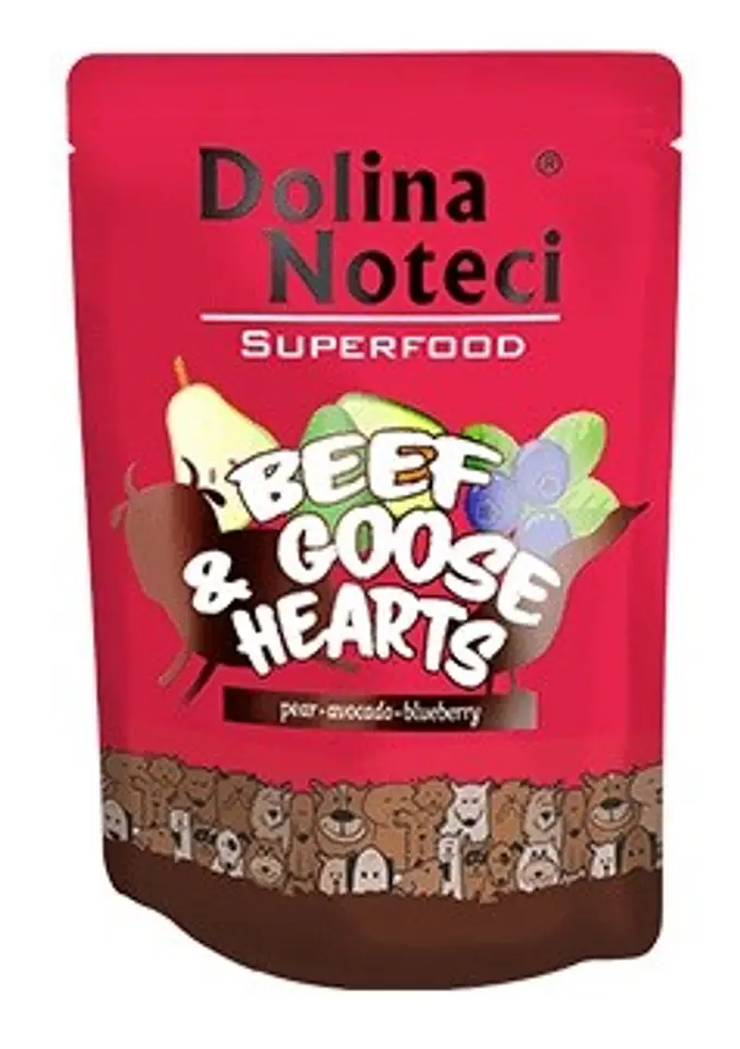 ⁨Dolina Noteci Superfood - Beef and Goose Hearts - wet dog food - 300 g⁩ at Wasserman.eu