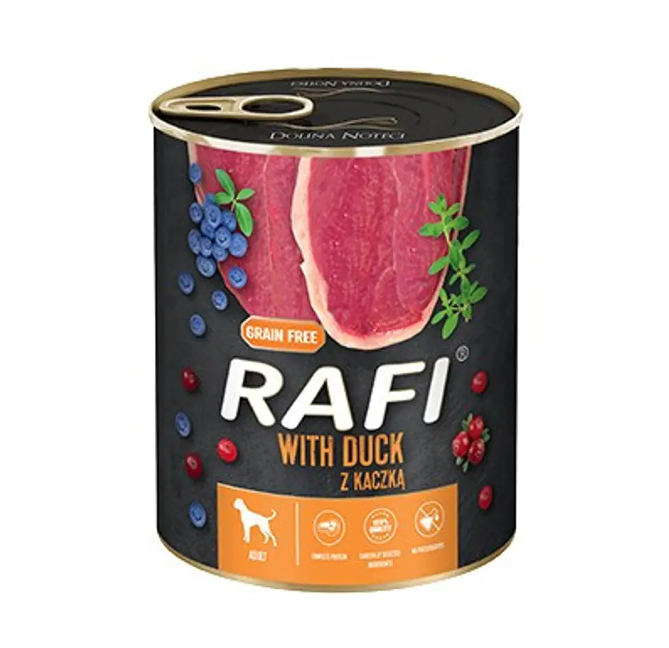 ⁨Dolina Noteci Rafi Dog wet food with duck, blueberries and cranberries - 800g⁩ at Wasserman.eu