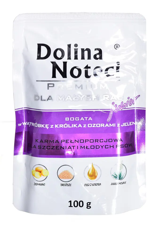 ⁨Dolina Noteci Premium Junior rich in rabbit liver - wet food for small breed puppies - 100g⁩ at Wasserman.eu