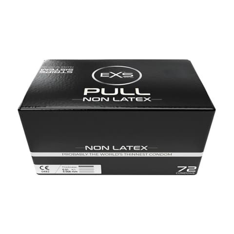 ⁨EXS Pull Bezlateksowe prezerwatywy 72 sztuki hipoalergiczne ultra-cienkie⁩ w sklepie Wasserman.eu
