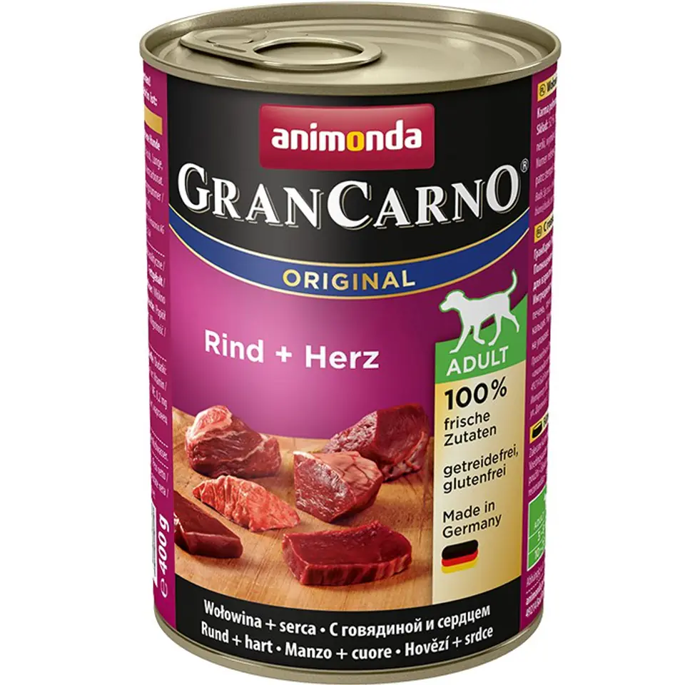 ⁨ANIMONDA Grancarno Adult smak: wołowina i serca 400g⁩ w sklepie Wasserman.eu