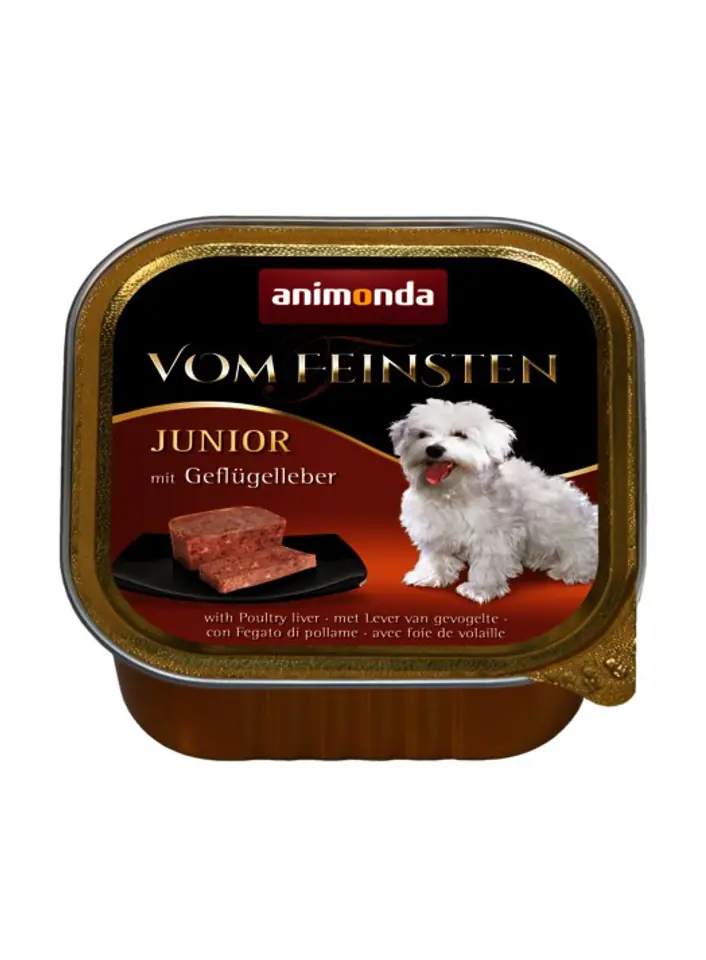 ⁨ANIMONDA Vom Feinsten Junior smak: wątróbka drobiowa 150g⁩ w sklepie Wasserman.eu