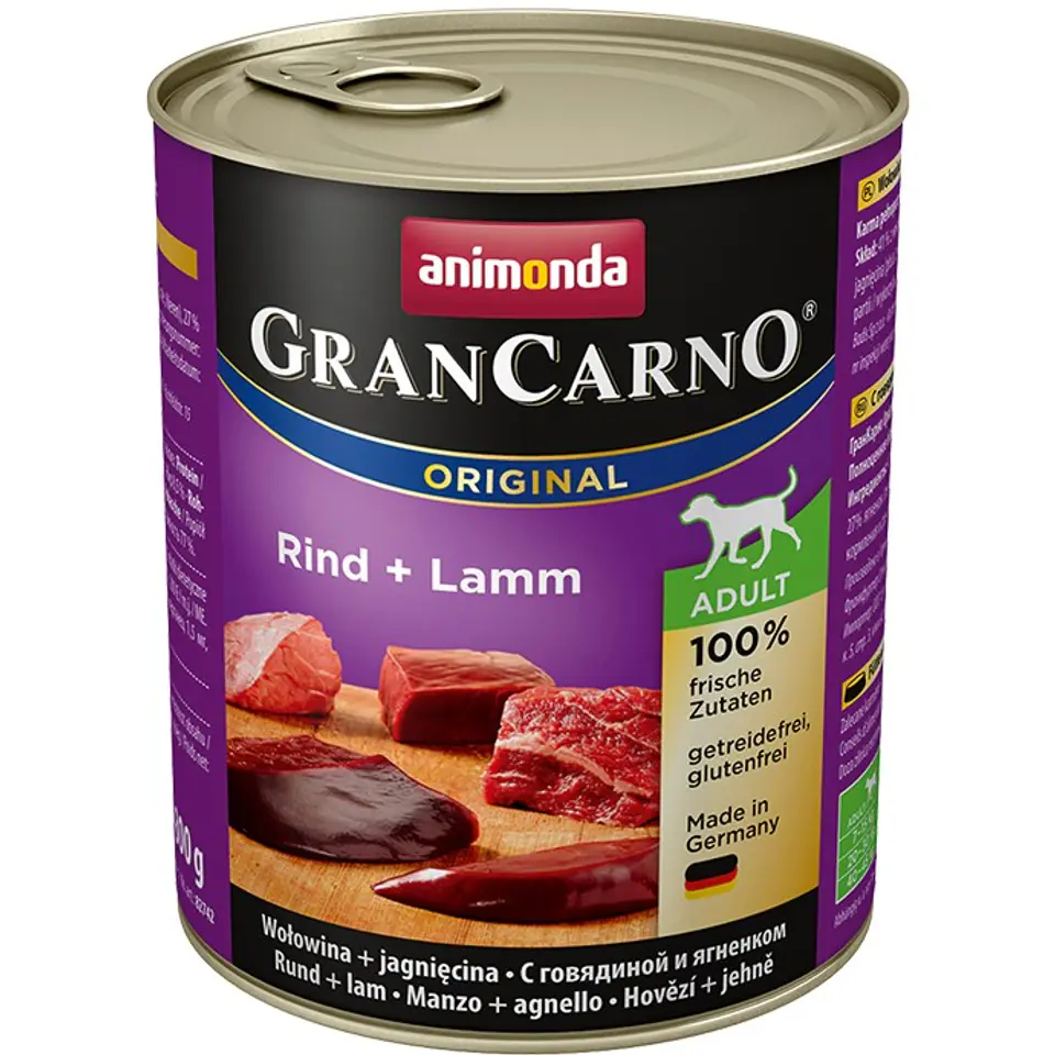 ⁨ANIMONDA Grancarno Adult smak: wołowina i jagnięcina 800g - mokra karma dla psa⁩ w sklepie Wasserman.eu