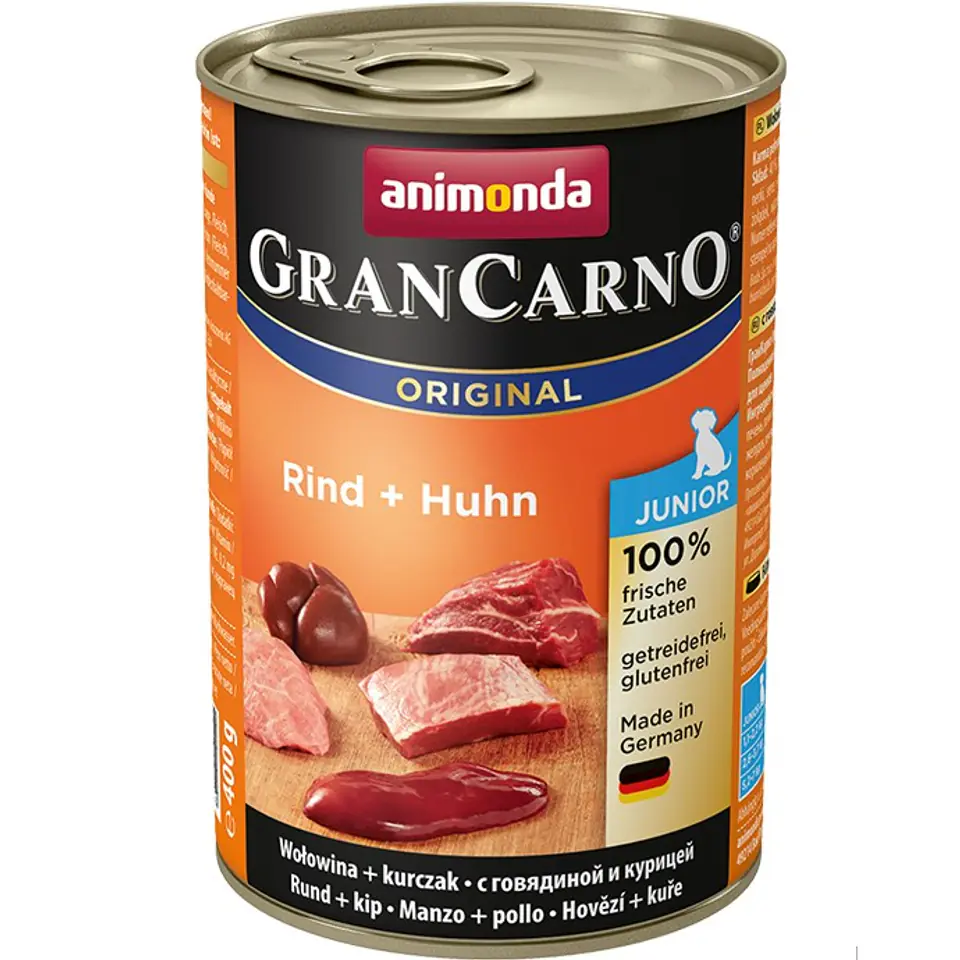 ⁨ANIMONDA Grancarno Junior smak: wołowina i kurczak 400g⁩ w sklepie Wasserman.eu