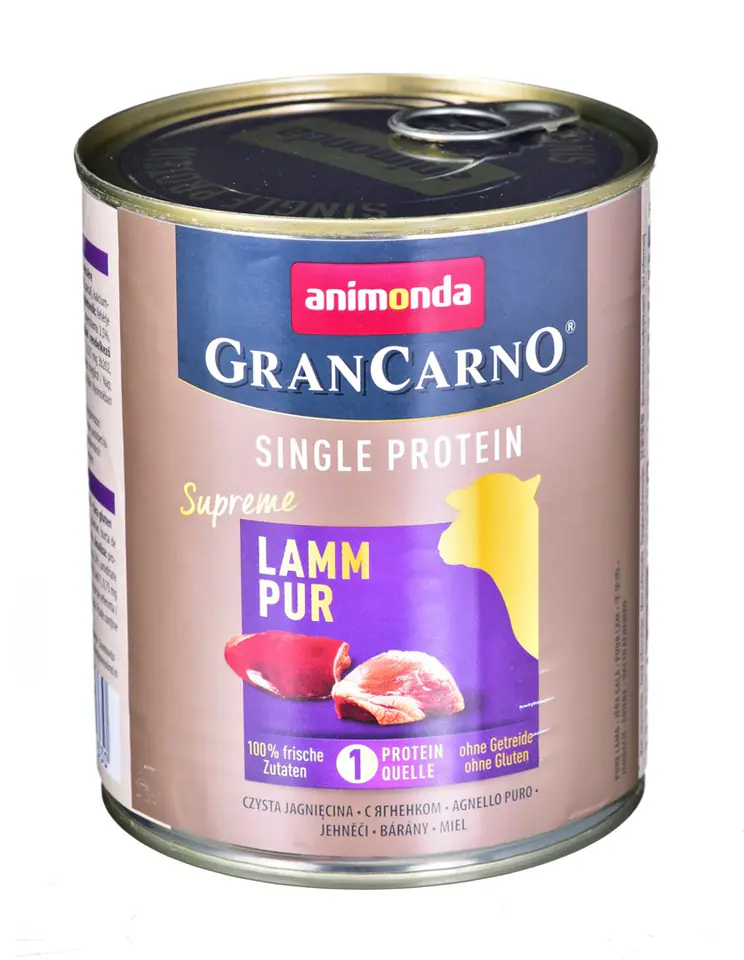 ⁨ANIMONDA GranCarno Single Protein: jagnięcina - mokra karma dla psa - 800g⁩ w sklepie Wasserman.eu