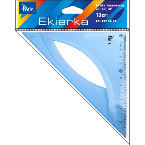 ⁨Ekierka równoramienna 13cm NIEBIESKA BL013-B TETIS⁩ w sklepie Wasserman.eu