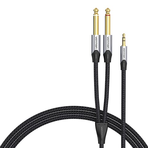 ⁨Kabel audio mini jack 3.5mm do 2x jack 6.35mm męski Vention BARHK 8m⁩ w sklepie Wasserman.eu