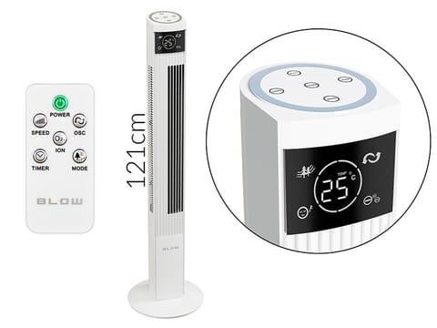 ⁨Wentylator kolumnowy XXL 121cm 90W BIAŁY⁩ w sklepie Wasserman.eu