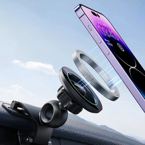 ⁨Joyroom JR-ZS366 magnetyczny uchwyt na deskę rozdzielczą z 360° obrotem – czarny⁩ w sklepie Wasserman.eu