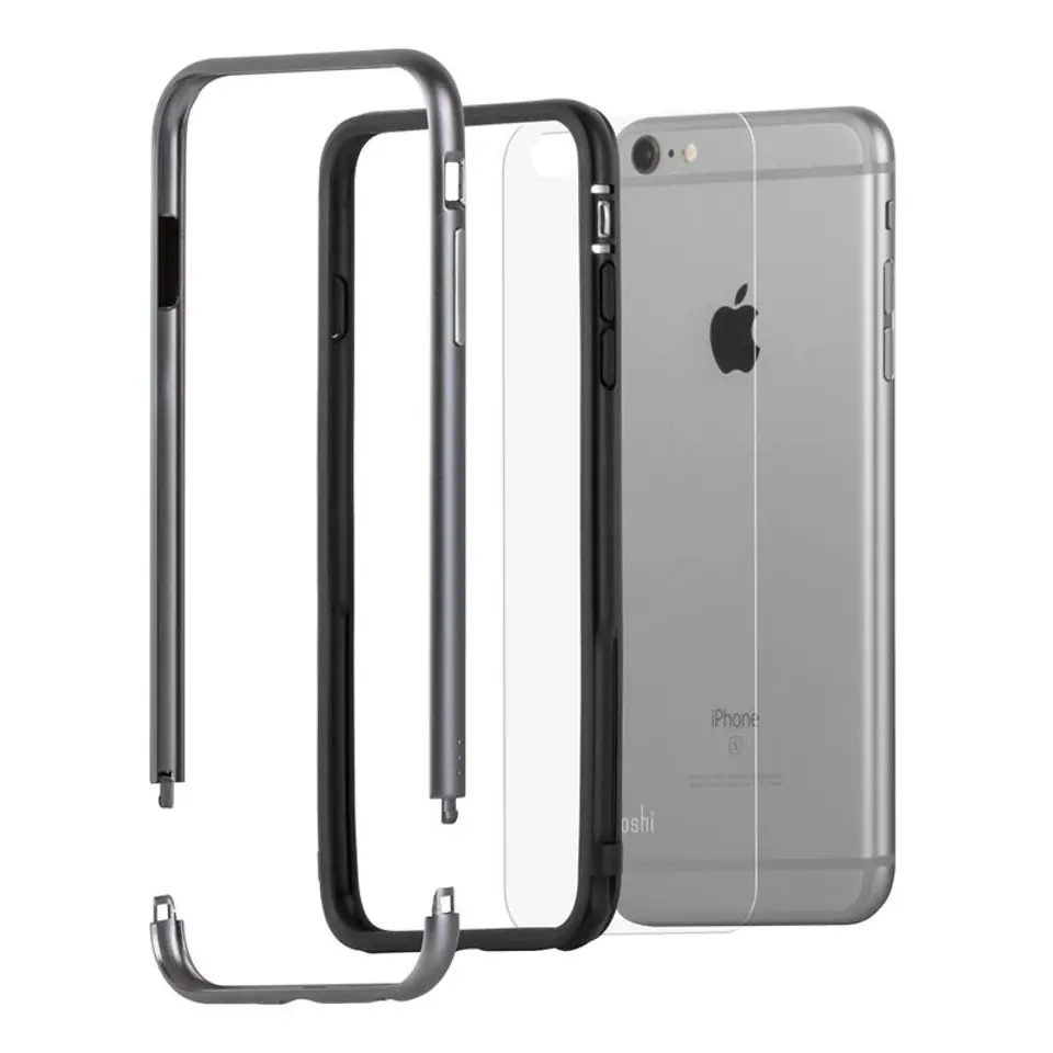 ⁨Moshi iGlaze Luxe - iPhone 6s Plus / iPhone 6 Plus Aluminum Frame Case (Titanium Grey)⁩ at Wasserman.eu