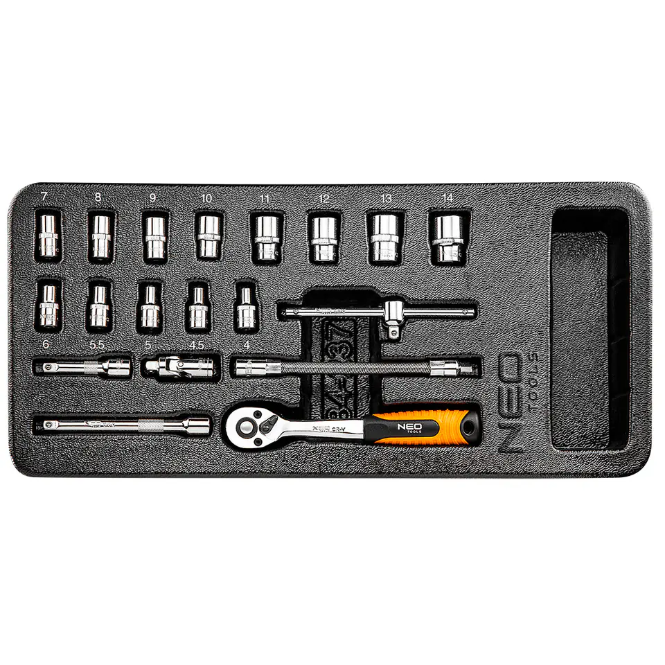 ⁨Socket wrenches 1/4", set of 19 pcs.⁩ at Wasserman.eu