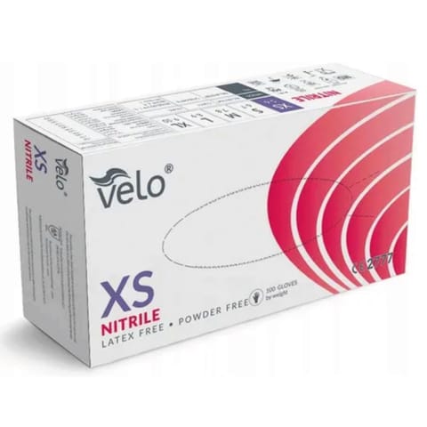 ⁨VELO NITRILE BLUE  XS Rękawice nitrylowe zabiegowe bezpudrowe, niebieskie, 100 szt.⁩ w sklepie Wasserman.eu