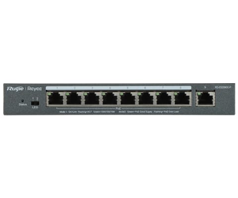 ⁨Ruijie Networks RG-ES209GC-P network switch Managed Gigabit Ethernet (10/100/1000) Power over Ethernet (PoE) Black⁩ at Wasserman.eu