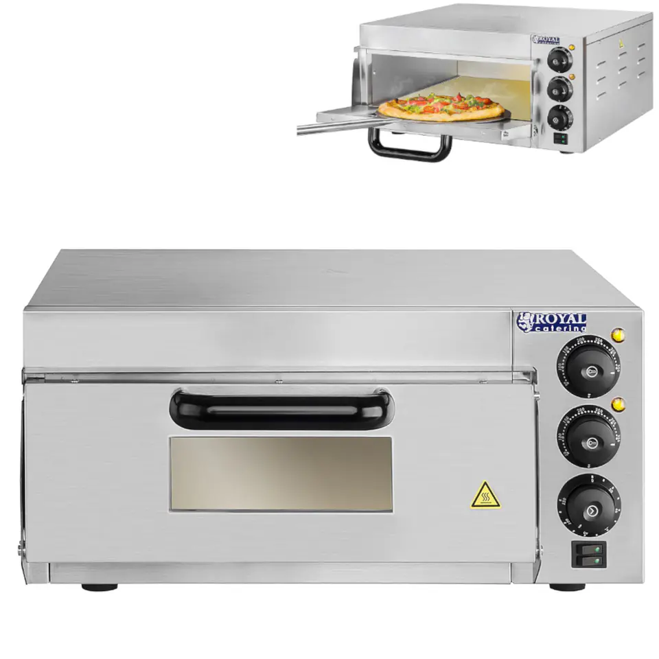 ⁨Piec do pizzy 1x40cm jednokomorowy 2000W 230V Timer 120min Royal Catering⁩ w sklepie Wasserman.eu