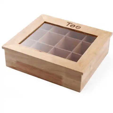 ⁨Wooden tea box display box 30x28cm - Hendi 456514⁩ at Wasserman.eu