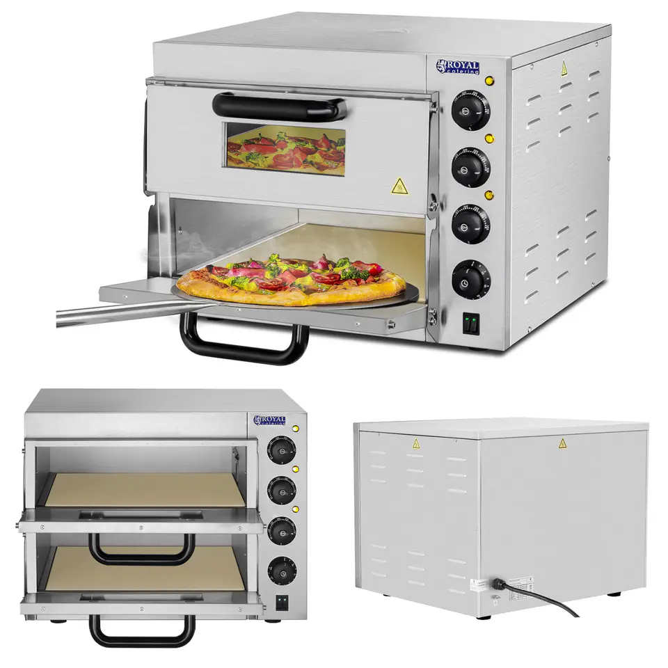 ⁨Profesjonalny piec do pizzy podwójny 2 x 40cm 3000W 230V Royal Catering⁩ w sklepie Wasserman.eu