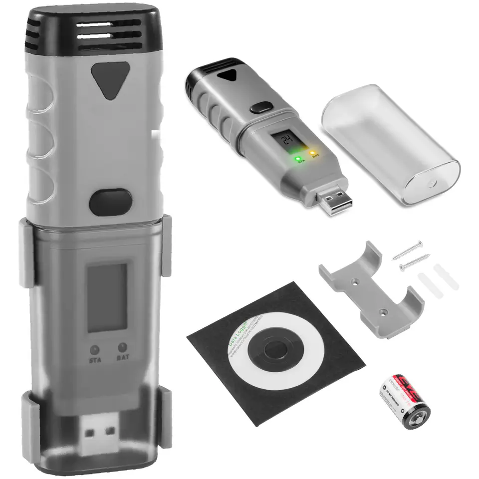 ⁨USB termperature and humidity logger range -35 to 80C⁩ at Wasserman.eu