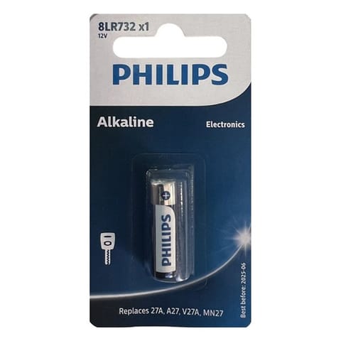 ⁨Bateria alkaliczna, A27, A27, 12V, PHILIPS, blistr, 1-pack, 8LR732/01B, MN27,GP27A,L828,V27GA,EL812,MS27⁩ w sklepie Wasserman.eu