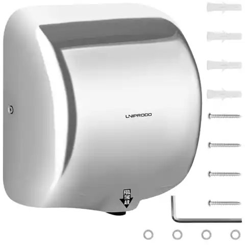 ⁨Hand Dryer Non-Contact Automatic Stainless Steel Wall Mounted 1600W⁩ at Wasserman.eu