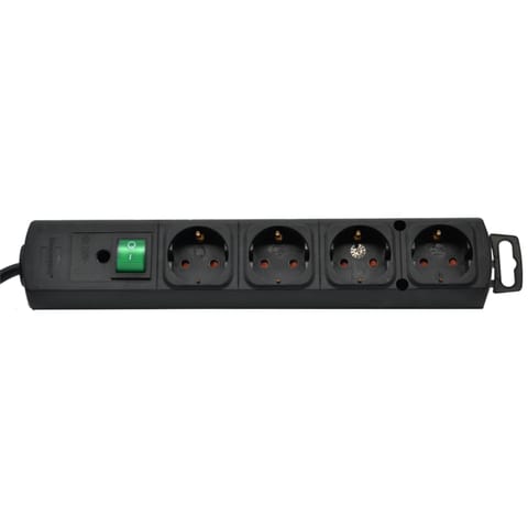 ⁨Listwa zasilająca Comfort-Line Plus 4 gniazda kabel 2m czarna⁩ w sklepie Wasserman.eu