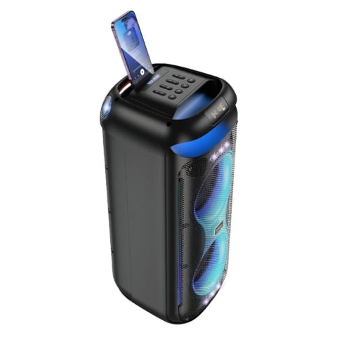 ⁨HOCO HA13 Pro zestaw karaoke 60 W, RGB LED, 2× mikrofony TWS, BT 5.4⁩ w sklepie Wasserman.eu