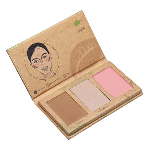 ⁨FELICEA Trio Paleta trzech naturalnych cieni do konturowania twarzy 301 Light 9,4 g⁩ w sklepie Wasserman.eu