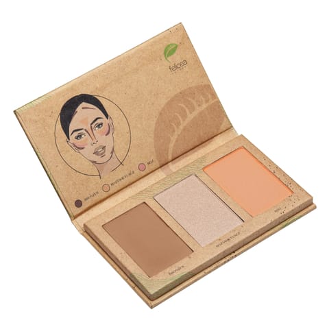 ⁨FELICEA Trio Paleta trzech naturalnych cieni do konturowania twarzy 302 Medium 9,4 g⁩ w sklepie Wasserman.eu