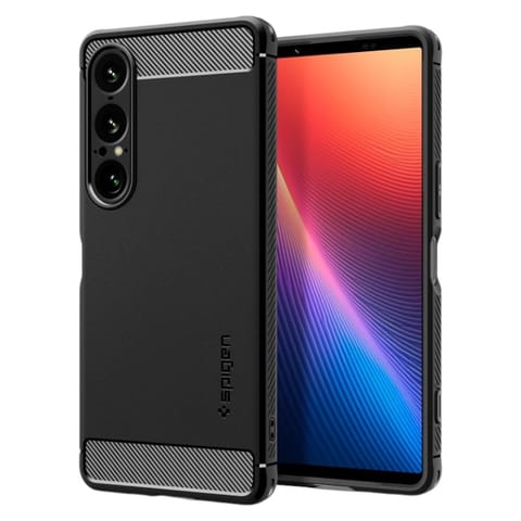 ⁨Spigen Rugged Armor - Etui do Sony Xperia 1 VII (Matte Black)⁩ w sklepie Wasserman.eu