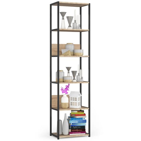 ⁨REGAŁ METALOWY LOFT 500 CZARNY/DĄB SONOMA⁩ w sklepie Wasserman.eu