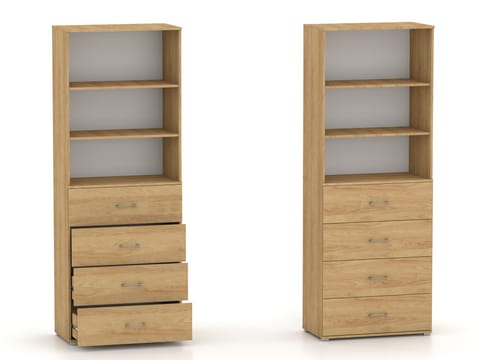 ⁨Regał Szafa POLA 215 4S3P - 4 szerokości do wyboru. Hikora Naturalna⁩ w sklepie Wasserman.eu